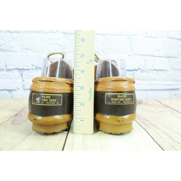 Vintage LL Bean Brown Leather Unlined Moccasin Hunting Duck Boots Size 7 M - Picture 6 of 10
